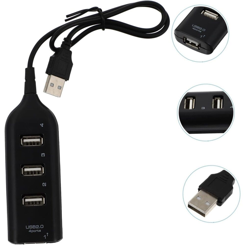 High Speed 4 Port USB 2.0 Multi HUB Splitter Expansion Desktop PC Laptop Adapter